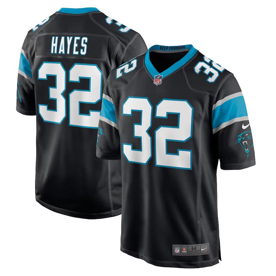 Men Carolina Panthers 32 Tae Hayes Nike Black Game Player NFL Jersey